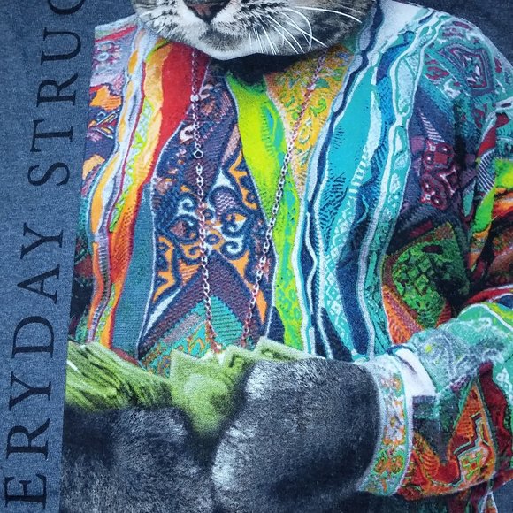 Cat tShirt Everyday Struggle Tabby UNISEX gray tabby gift Gangsta - Picture 6 of 12